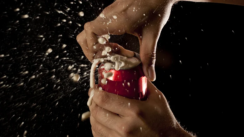 Soda can exploding